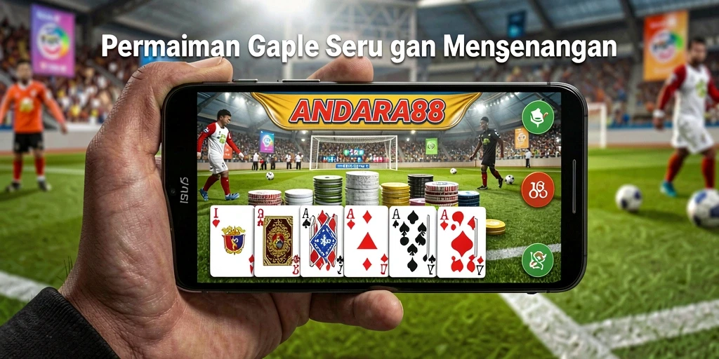 Tampilan gameplay Gaple seru di ANDARA88 dengan teman-teman.