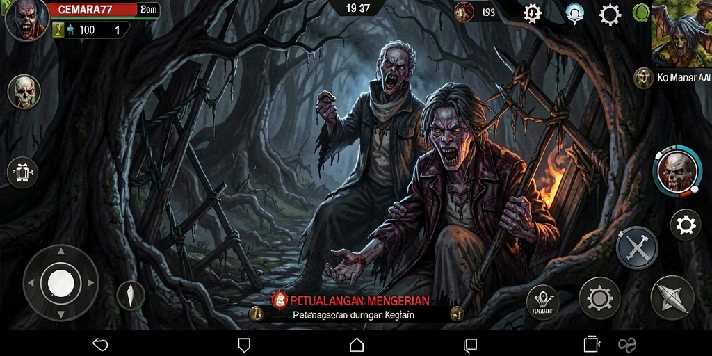 Gameplay CEMARA77 yang menegangkan dan menyeramkan.