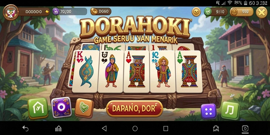 Screenshot DORAHOKI menampilkan gameplay seru dan interaksi antar pemain.