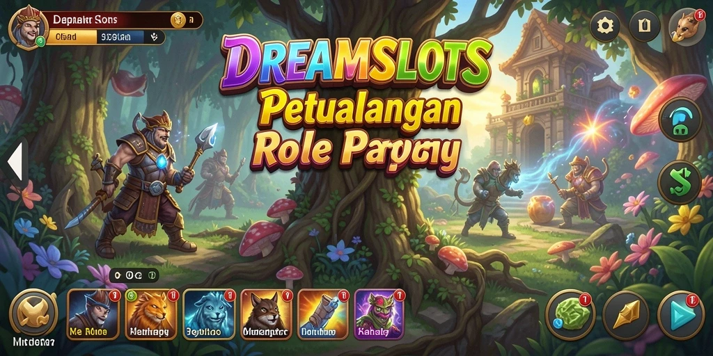 Tangkapan layar menampilkan aksi pertempuran seru di DREAMSLOTS.