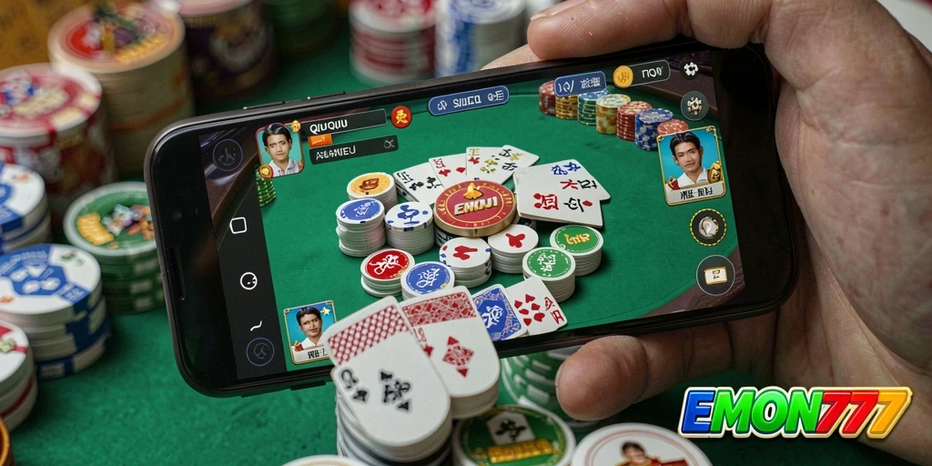 Tampilan gameplay QiuQiu yang seru di EMON777.