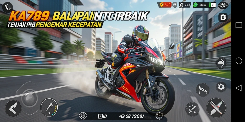 Gameplay seru KA789 dengan balapan motor yang mendebarkan.