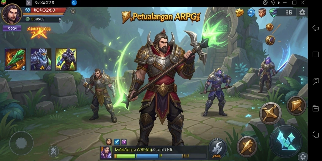 Tampilan gameplay KOKO288 yang menakjubkan dalam pertempuran ARPG.