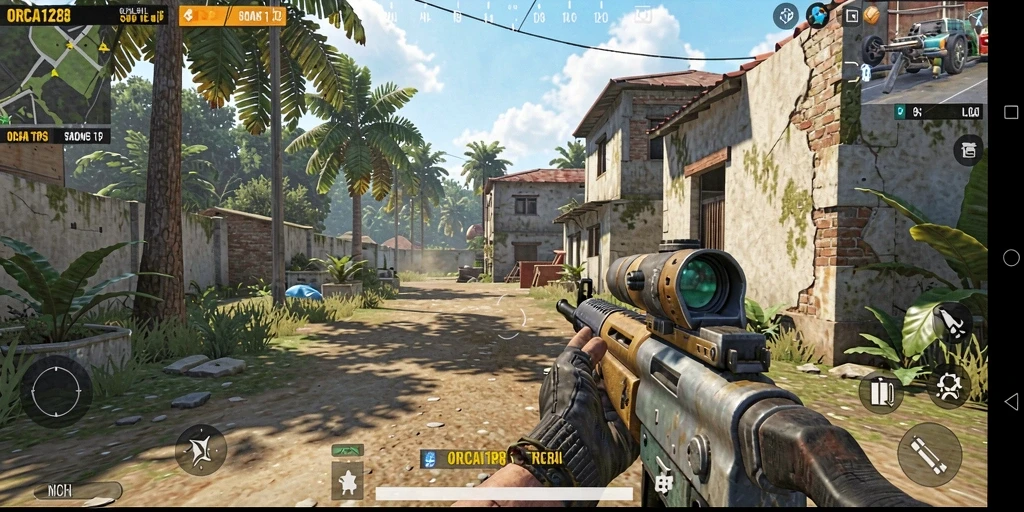 Screenshot menunjukkan gameplay seru dalam pertarungan TPS.